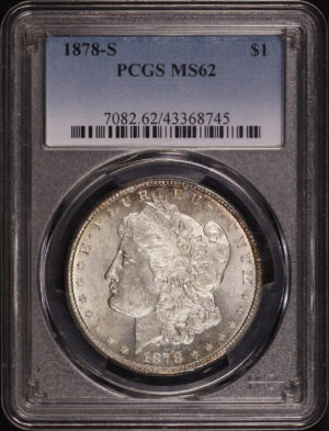 Obverse of this 1878-S Morgan Dollar PCGS MS-62