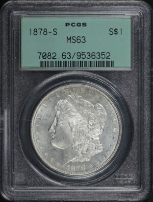 Obverse of this 1878-S Morgan Dollar PCGS MS-63 Old Green Holder