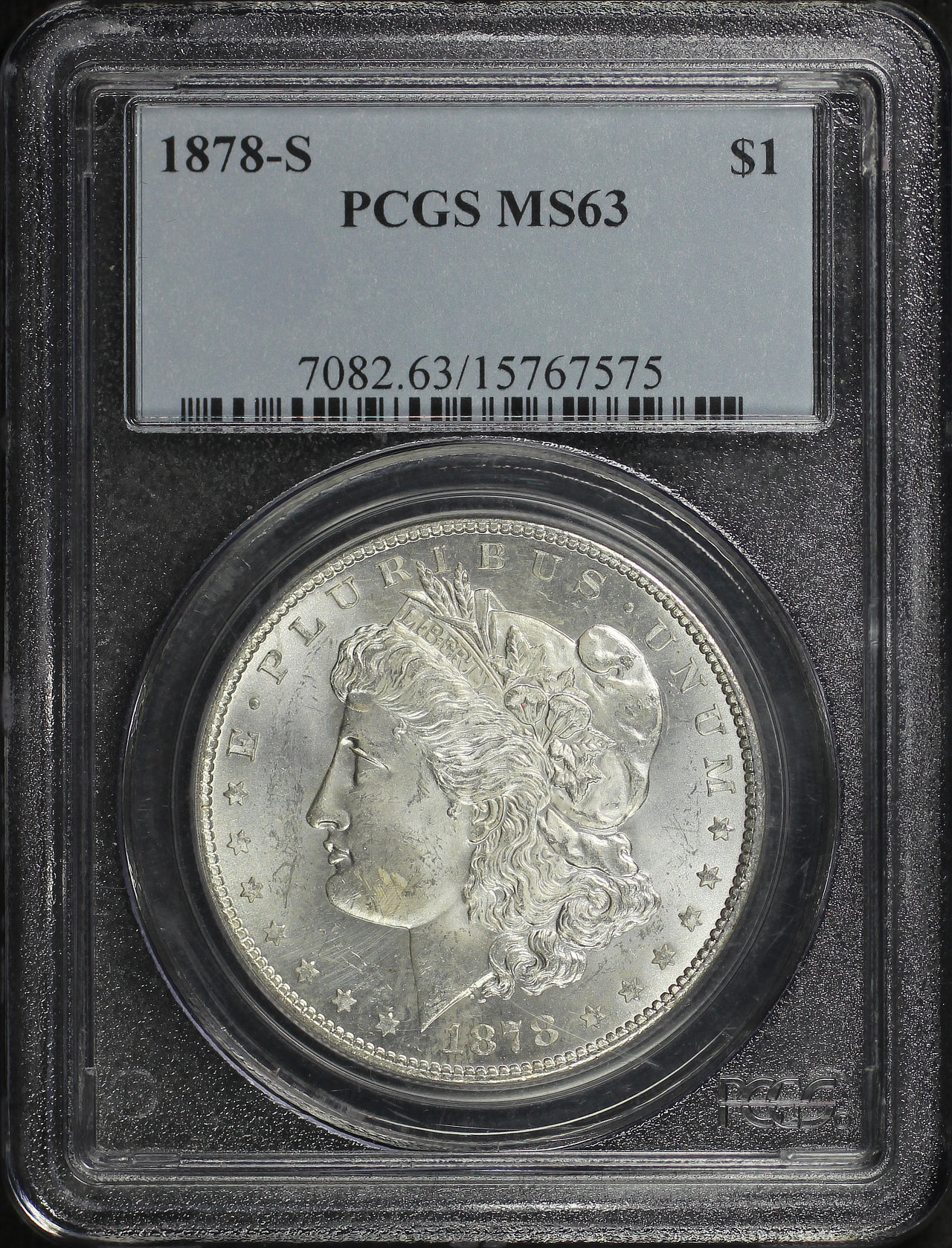 Obverse of this 1878-S Morgan Dollar PCGS MS-63