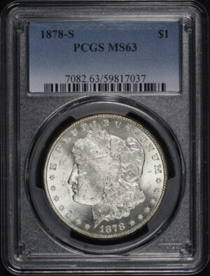 Obverse of this 1878-S Morgan Dollar PCGS MS-63