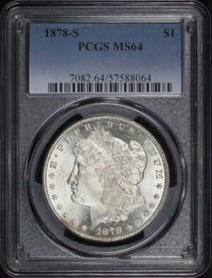 Obverse of this 1878-S Morgan Dollar PCGS MS-64