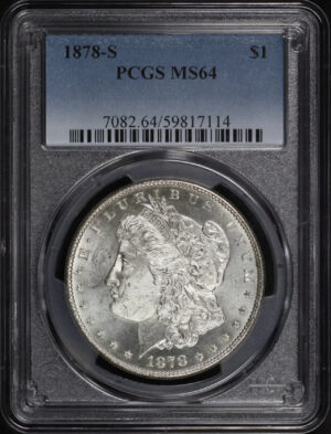 Obverse of this 1878-S Morgan Dollar PCGS MS-64