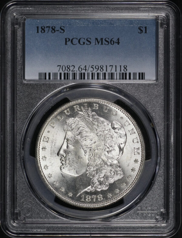 Obverse of this 1878-S Morgan Dollar PCGS MS-64