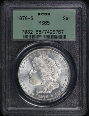 Obverse of this 1878-S Morgan Dollar PCGS MS-65 Old Green Holder