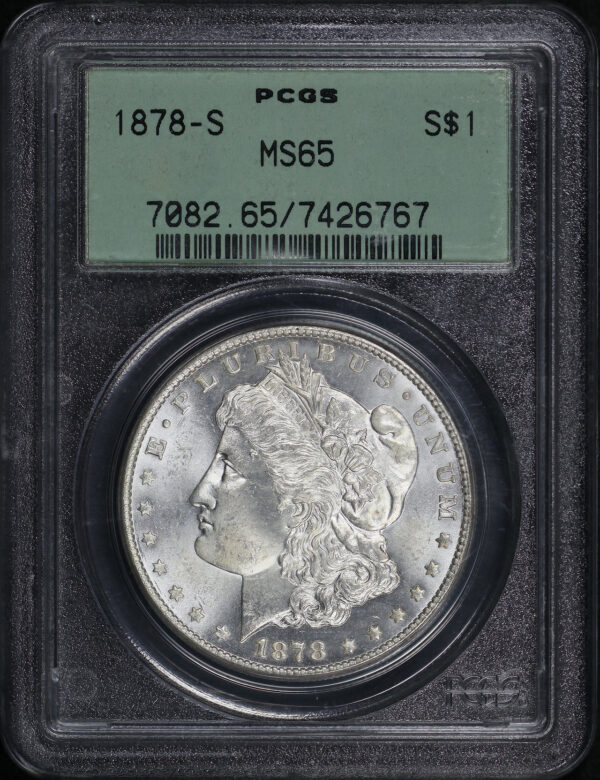 Obverse of this 1878-S Morgan Dollar PCGS MS-65 Old Green Holder