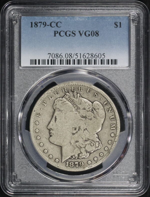 Obverse of this 1879-CC Morgan Dollar PCGS VG-08