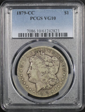 Obverse of this 1879-CC Morgan Dollar PCGS VG-10