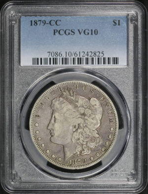Obverse of this 1879-CC Morgan Dollar PCGS VG-10