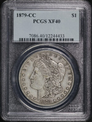 Obverse of this 1879-CC Morgan Dollar PCGS XF-40