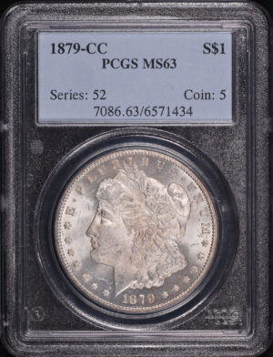 Obverse of this 1879-CC Morgan Dollar PCGS MS-63