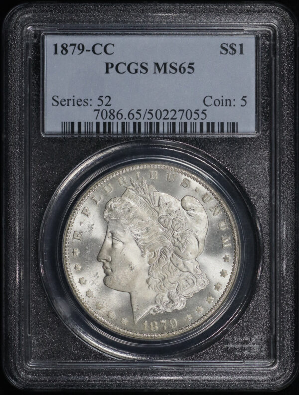 Obverse of this 1879-CC Morgan Dollar PCGS MS-65