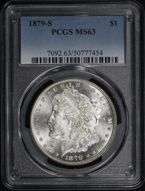 Obverse of this 1879-S Morgan Dollar PCGS MS-63