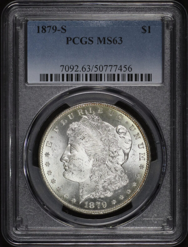 Obverse of this 1879-S Morgan Dollar PCGS MS-63