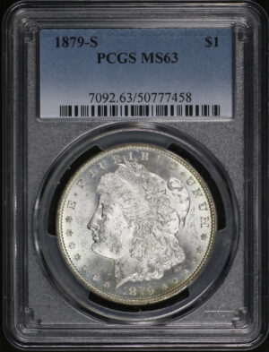 Obverse of this 1879-S Morgan Dollar PCGS MS-63
