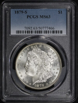 Obverse of this 1879-S Morgan Dollar PCGS MS-63