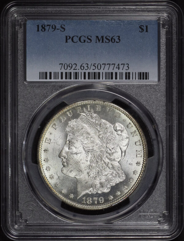 Obverse of this 1879-S Morgan Dollar PCGS MS-63