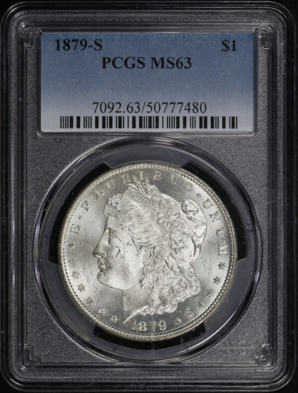 Obverse of this 1879-S Morgan Dollar PCGS MS-63