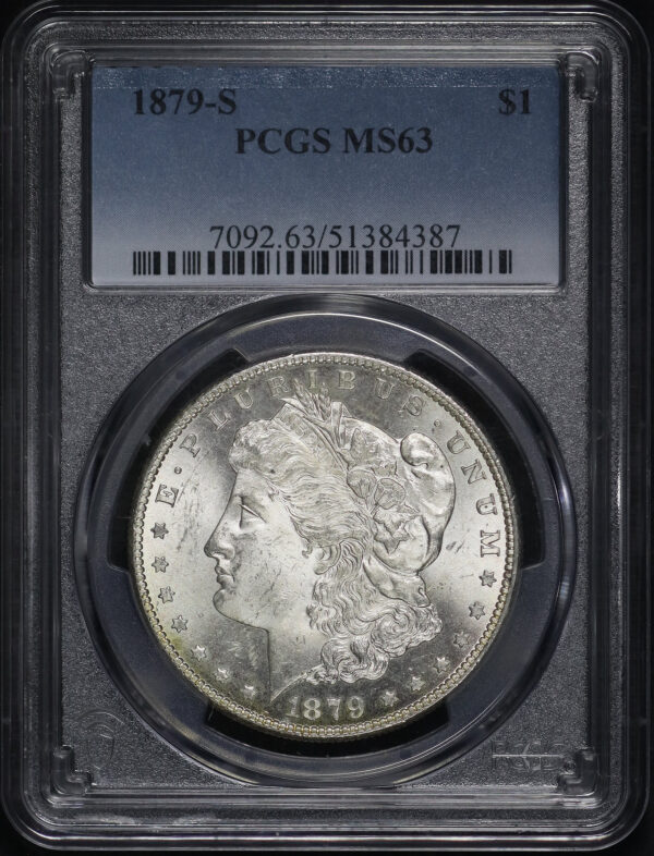 Obverse of this 1879-S Morgan Dollar PCGS MS-63