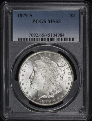 Obverse of this 1879-S Morgan Dollar PCGS MS-65
