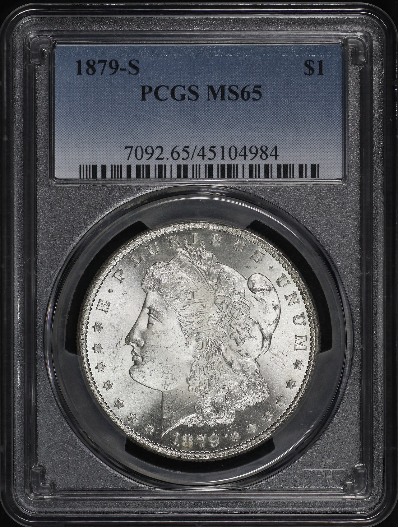 Obverse of this 1879-S Morgan Dollar PCGS MS-65