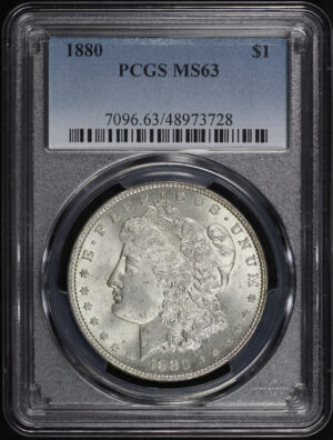 Obverse of this 1880 Morgan Dollar PCGS MS-63