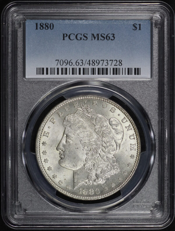 Obverse of this 1880 Morgan Dollar PCGS MS-63
