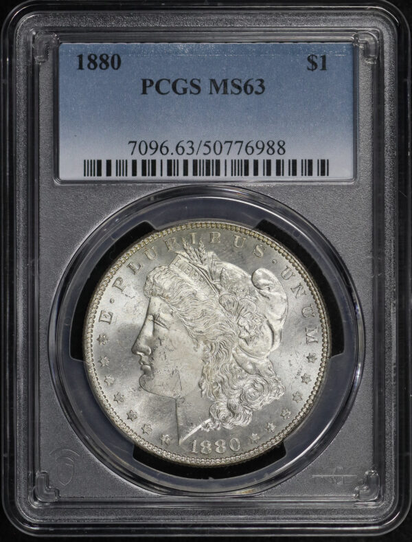 Obverse of this 1880 Morgan Dollar PCGS MS-63