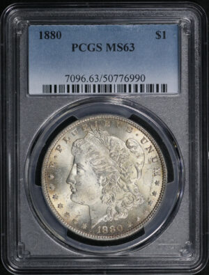Obverse of this 1880 Morgan Dollar PCGS MS-63
