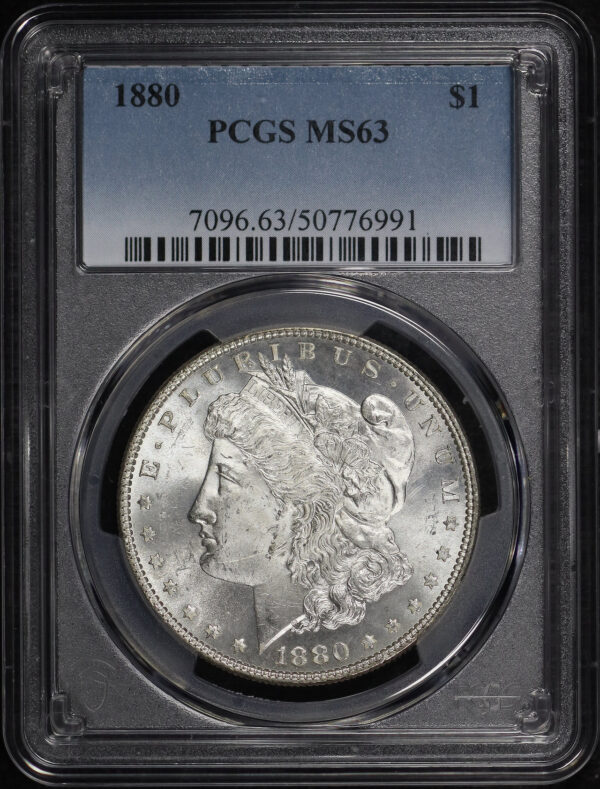 Obverse of this 1880 Morgan Dollar PCGS MS-63