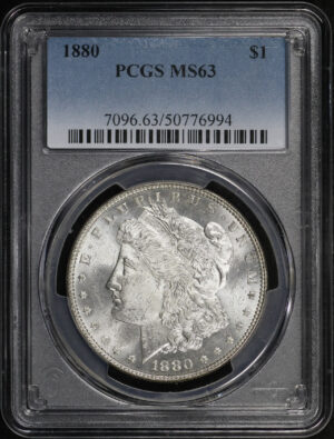 Obverse of this 1880 Morgan Dollar PCGS MS-63