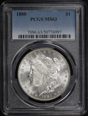 Obverse of this 1880 Morgan Dollar PCGS MS-63