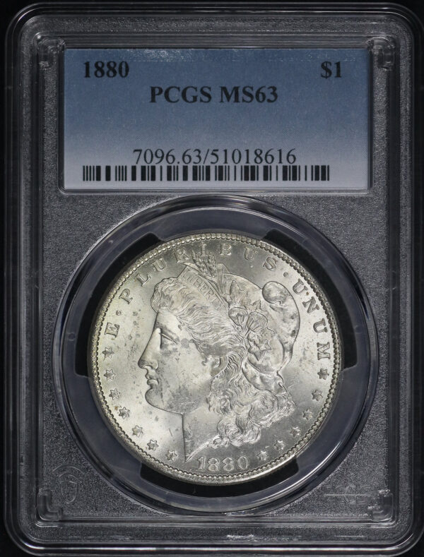 Obverse of this 1880 Morgan Dollar PCGS MS-63