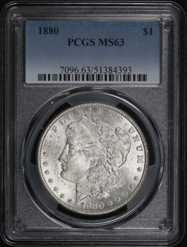 Obverse of this 1880 Morgan Dollar PCGS MS-63