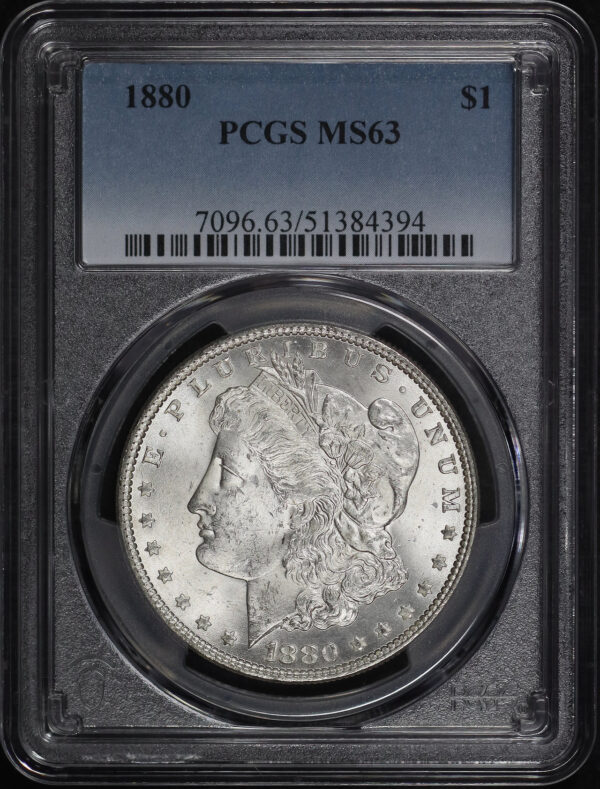 Obverse of this 1880 Morgan Dollar PCGS MS-63