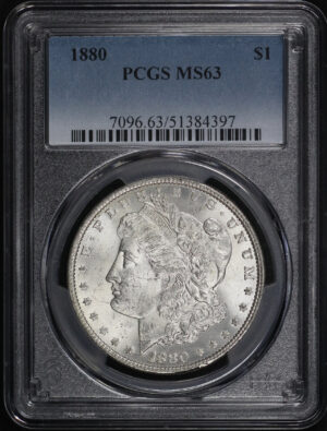 Obverse of this 1880 Morgan Dollar PCGS MS-63