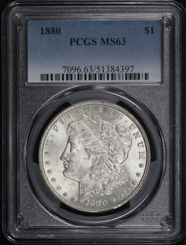 Obverse of this 1880 Morgan Dollar PCGS MS-63