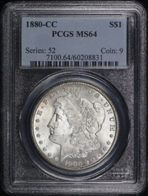 Obverse of this 1880-CC Morgan Dollar PCGS MS-64