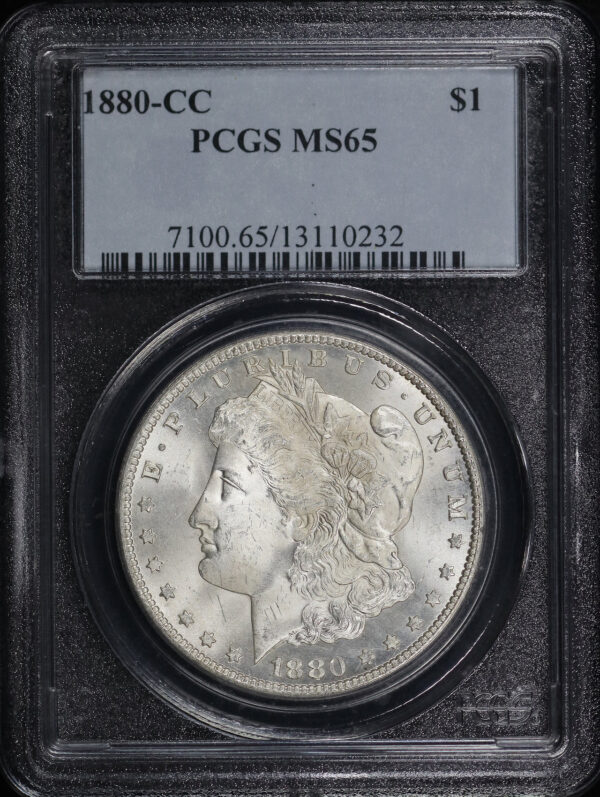 Obverse of this 1880-CC Morgan Dollar PCGS MS-65