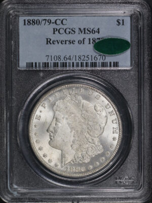 Obverse of this 1880/79-CC Morgan Dollar Reverse of 1878 PCGS MS-64 CAC