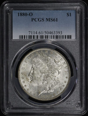 Obverse of this 1880-O Morgan Dollar PCGS MS-61