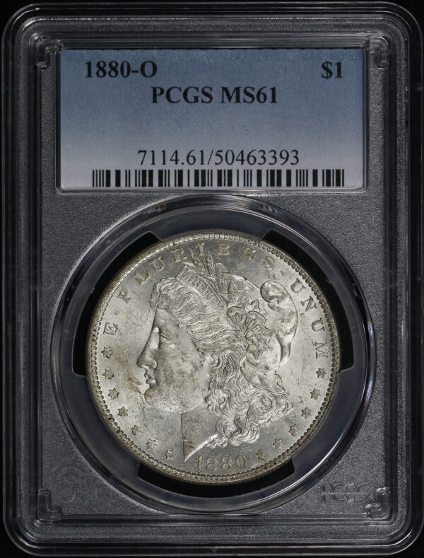 Obverse of this 1880-O Morgan Dollar PCGS MS-61