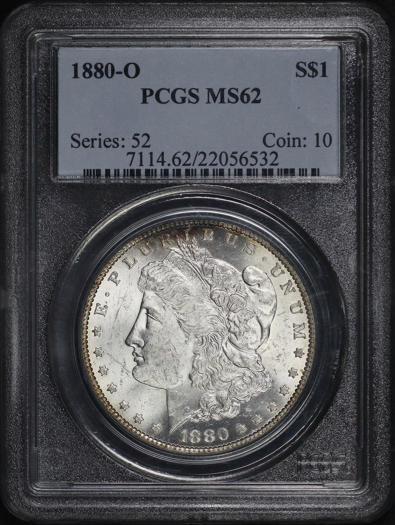 Obverse of this 1880-O Morgan Dollar PCGS MS-62
