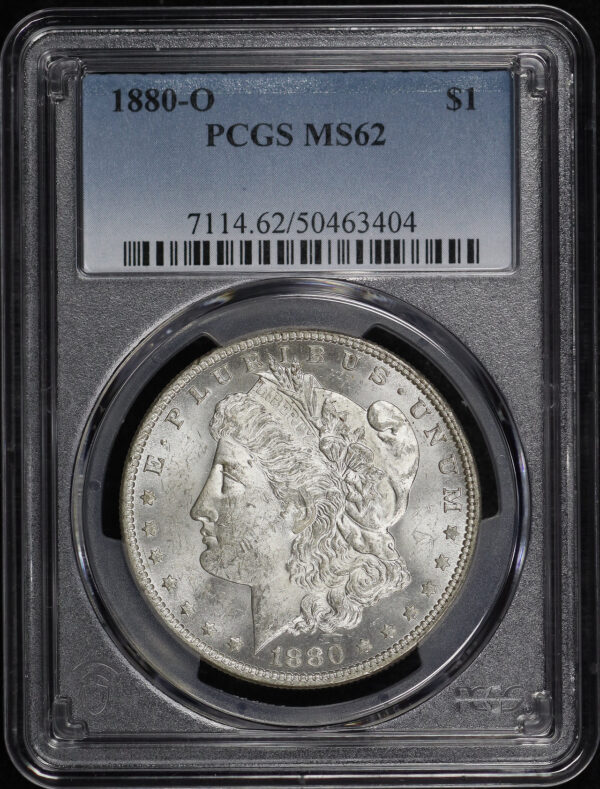 Obverse of this 1880-O Morgan Dollar PCGS MS-62