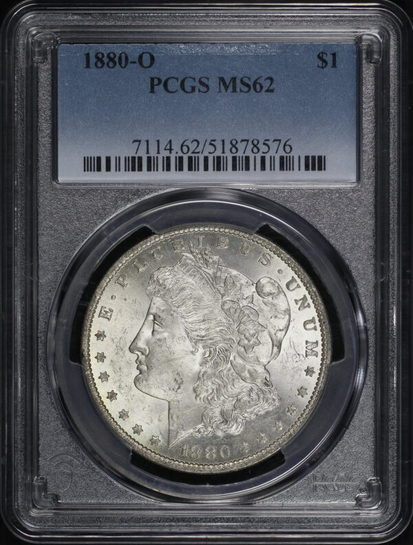 Obverse of this 1880-O Morgan Dollar PCGS MS-62