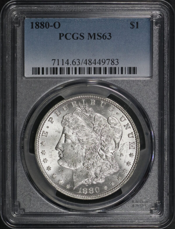 Obverse of this 1880-O Morgan Dollar PCGS MS-63