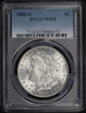 Obverse of this 1880-O Morgan Dollar PCGS MS-63