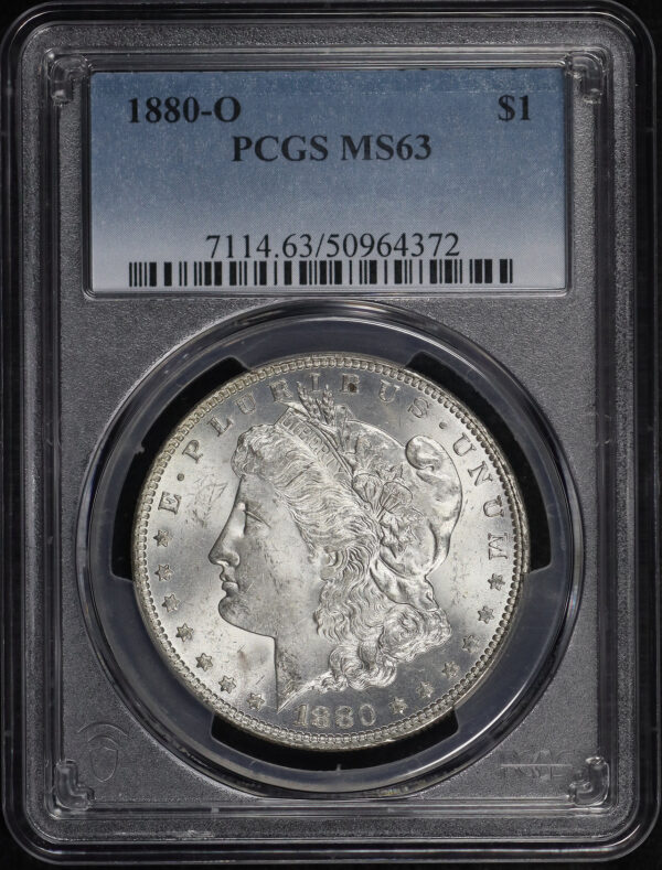 Obverse of this 1880-O Morgan Dollar PCGS MS-63