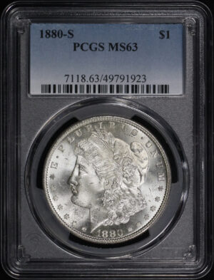 Obverse of this 1880-S Morgan Dollar PCGS MS-63