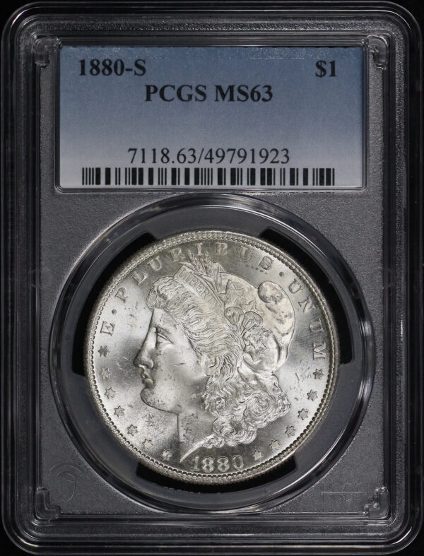 Obverse of this 1880-S Morgan Dollar PCGS MS-63