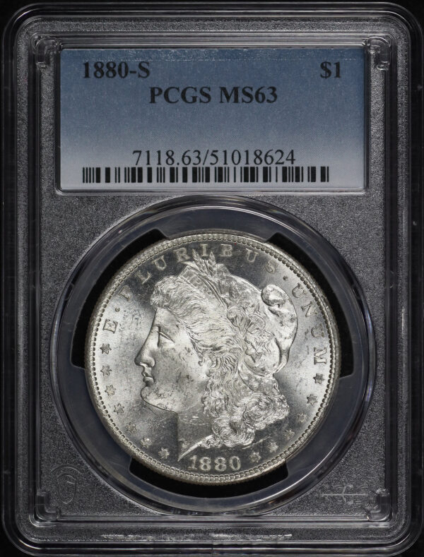 Obverse of this 1880-S Morgan Dollar PCGS MS-63